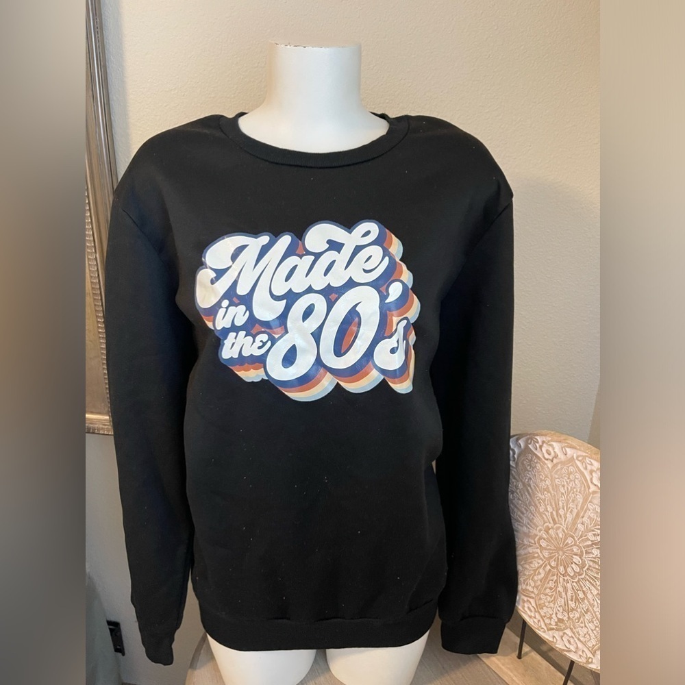 Made in the 80's Black Sweatshirt Size Large